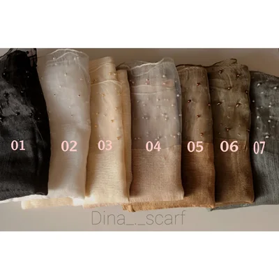 شال مجلسی مروارید دوزی