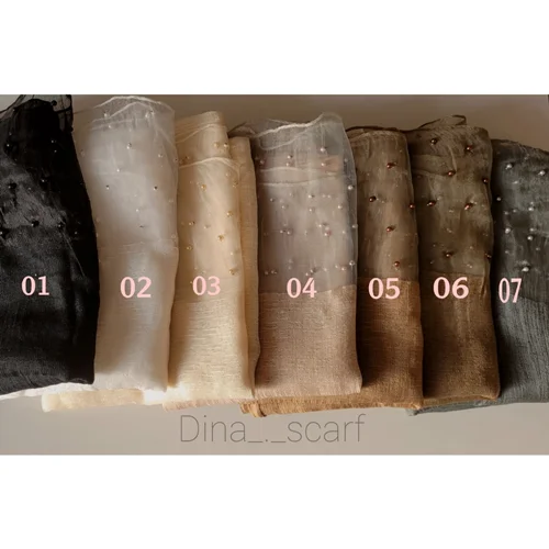 شال مجلسی مروارید دوزی